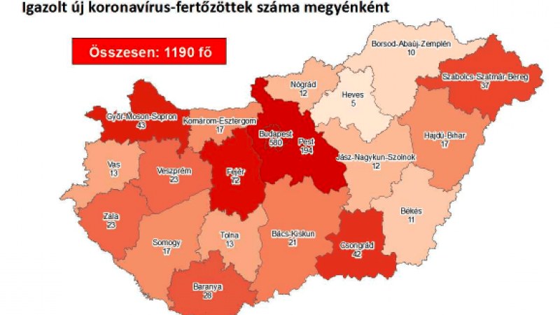 Meghalt 11 krónikus beteg, 1190-re emelkedett a fertőzöttek száma Magyarországon