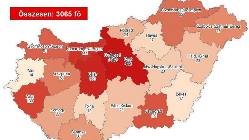 Meghalt 12 beteg és 3065-re emelkedett a fertőzöttek száma Magyarországon