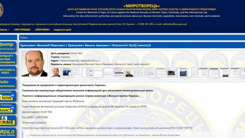 A KMKSZ elnöke is felkerült az „Ukrajna ellenségeit” listázó Mirotvorec honlapra